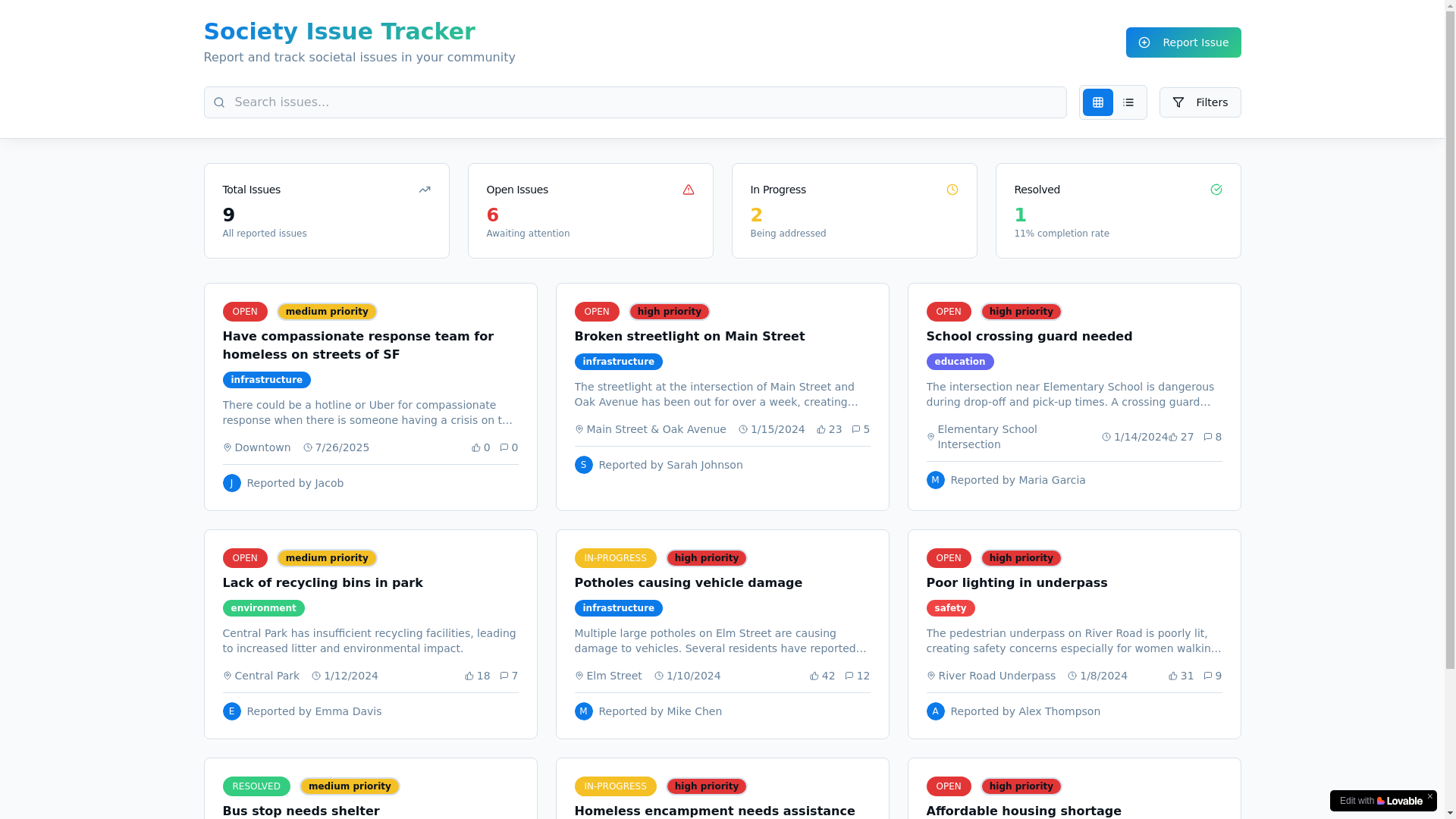 website screenshot of https://worldissuetracker.com/