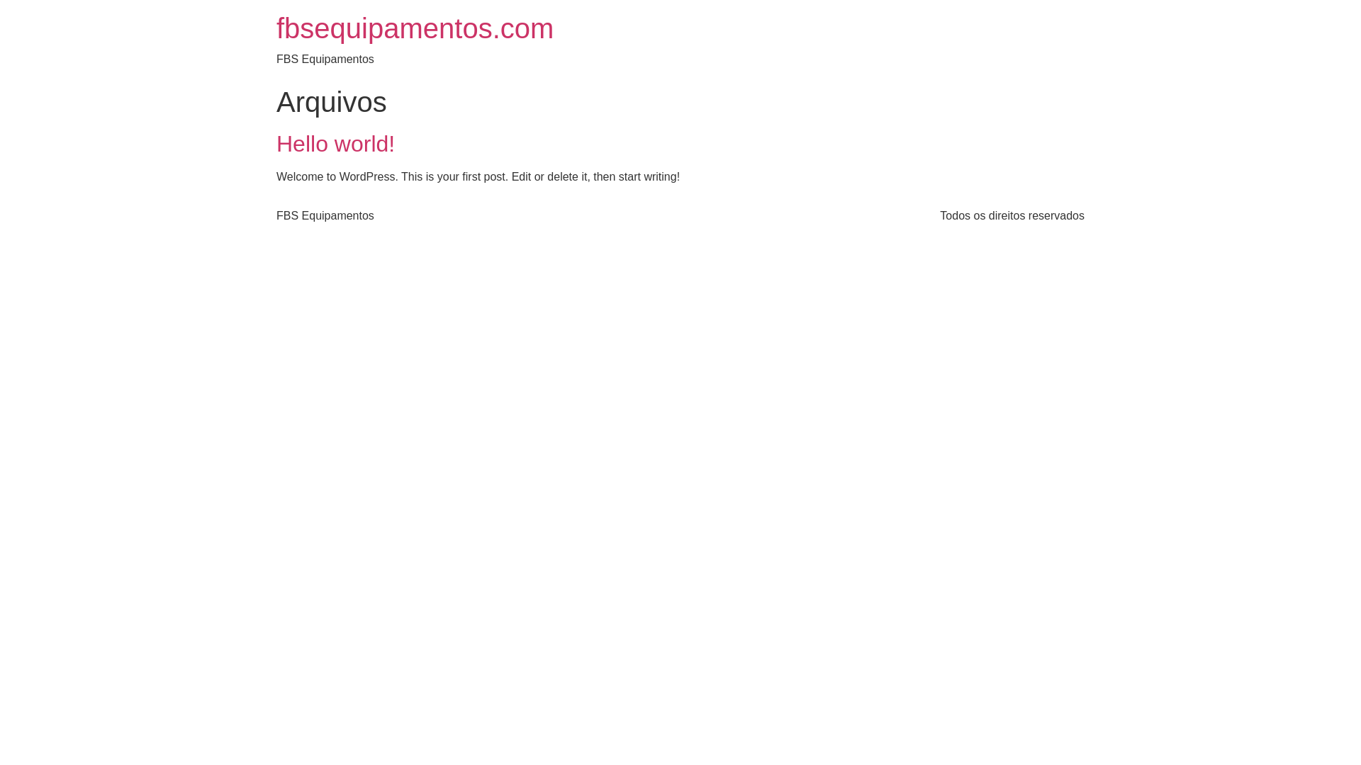 website screenshot of https://fbsequipamentos.com/