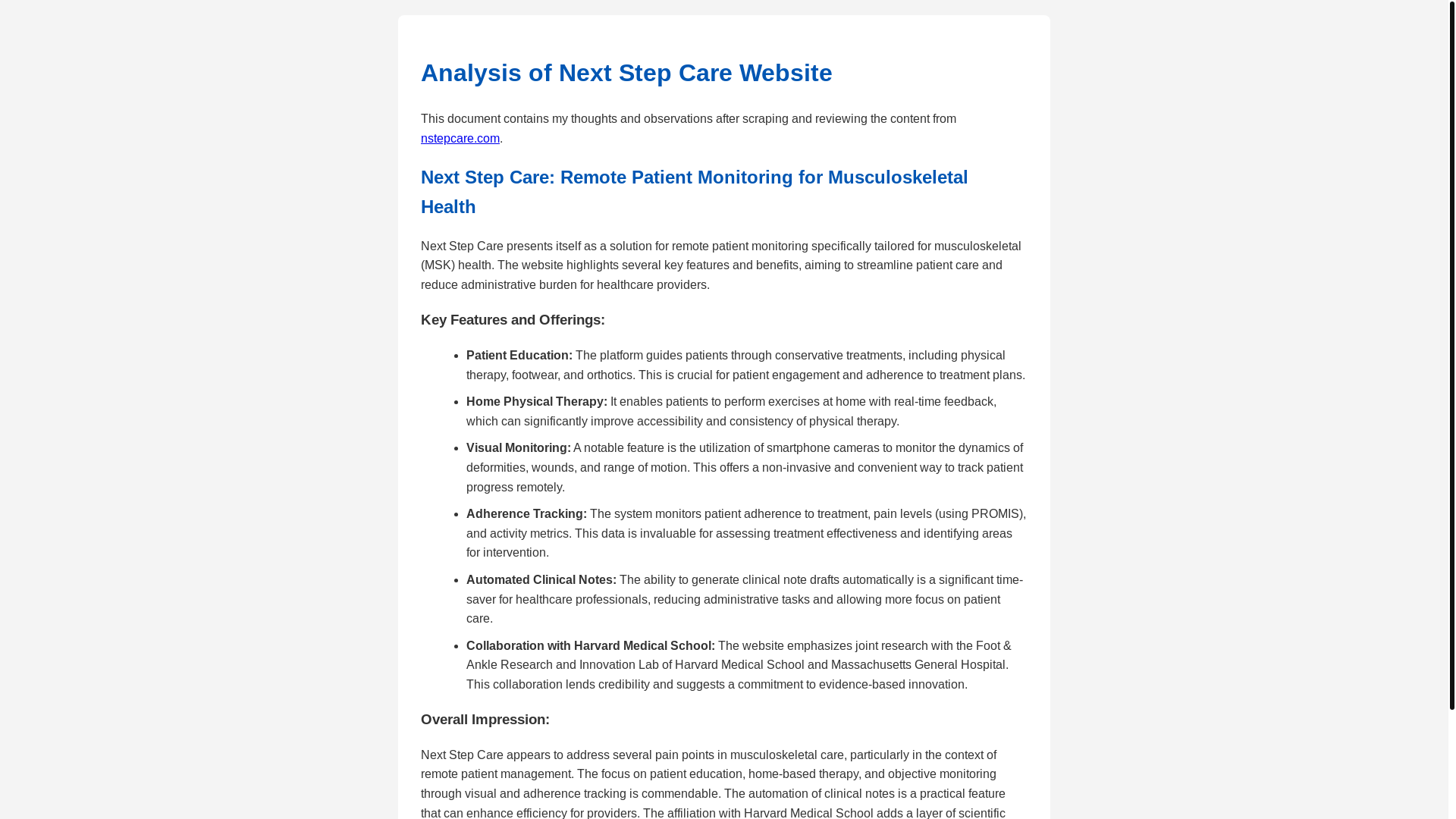 website screenshot of https://8eca32f1-365d-4788-8764-76ed402b463f-nstepcare-analysis.pages.dev/