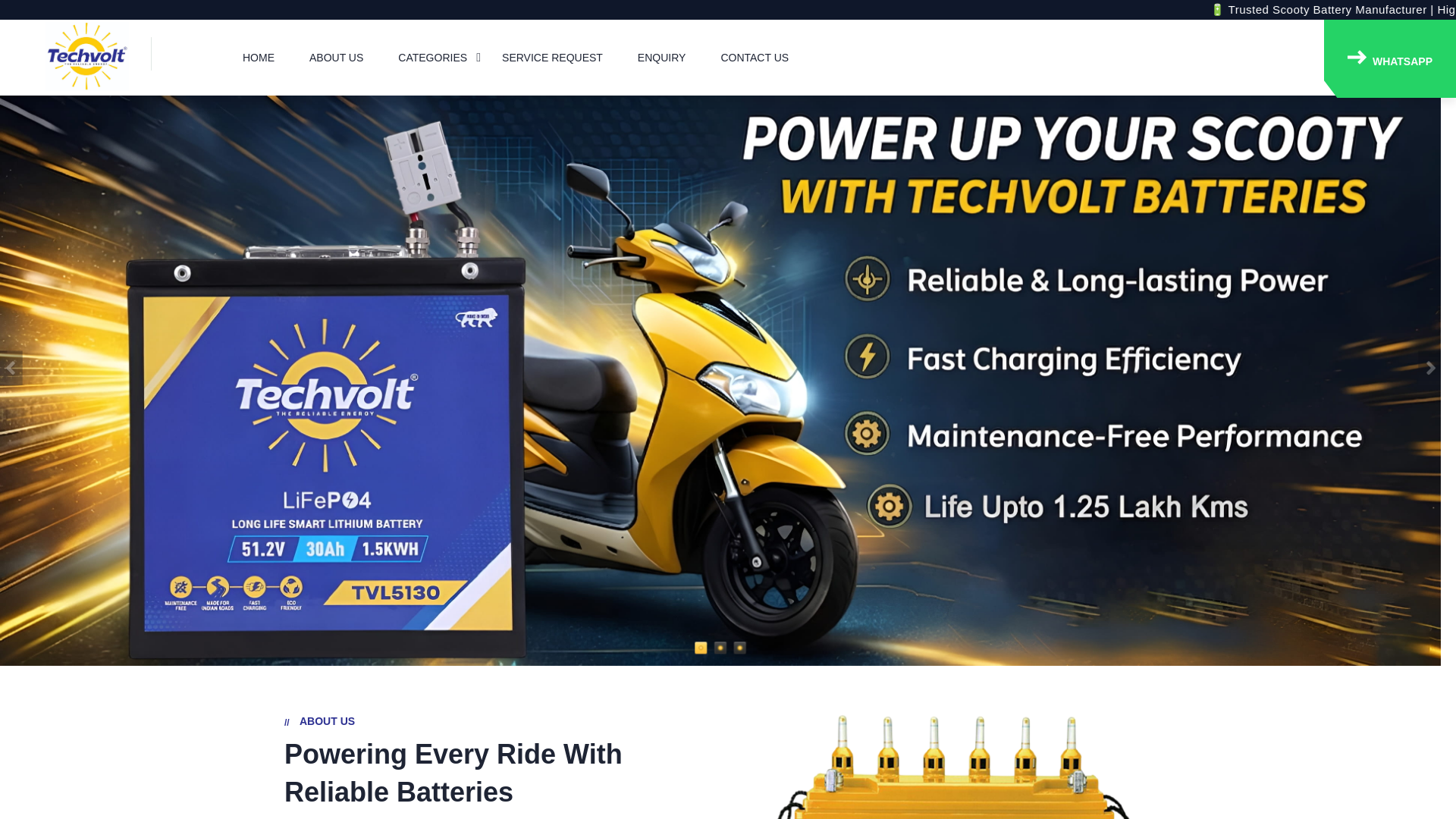 website screenshot of https://techvoltbatteries.com/