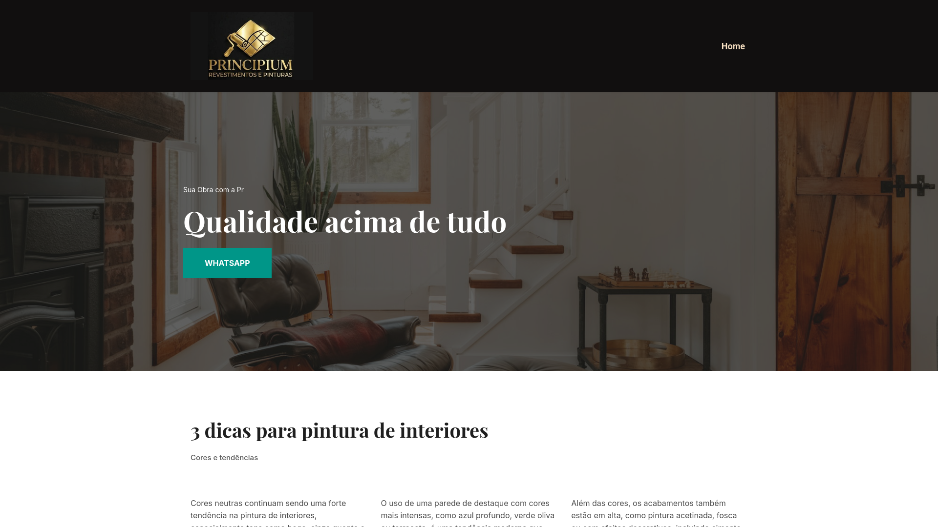 website screenshot of https://principiumacabamentos.com.br