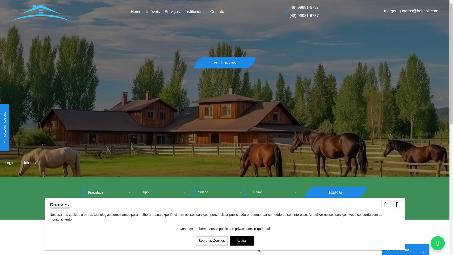 website screenshot of https://margotquadroscorretora.com.br/