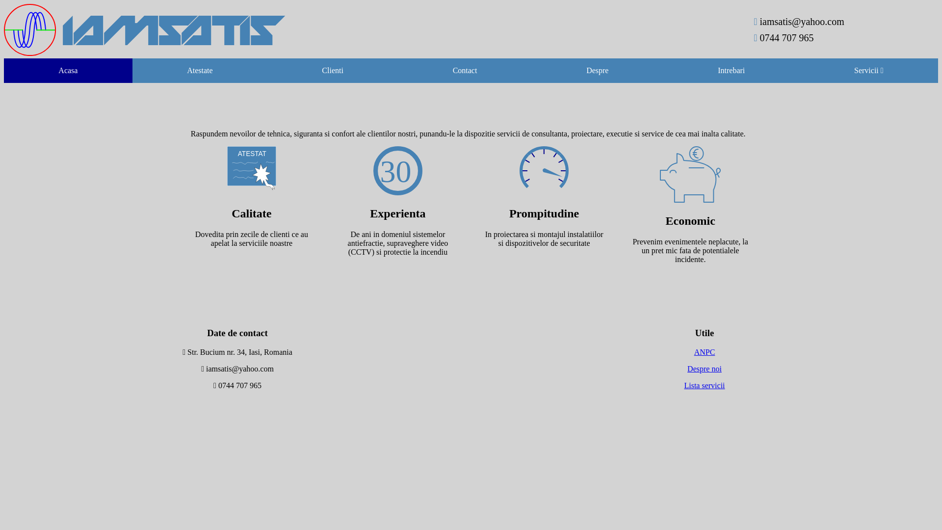 website screenshot of https://iamsatis.ro/