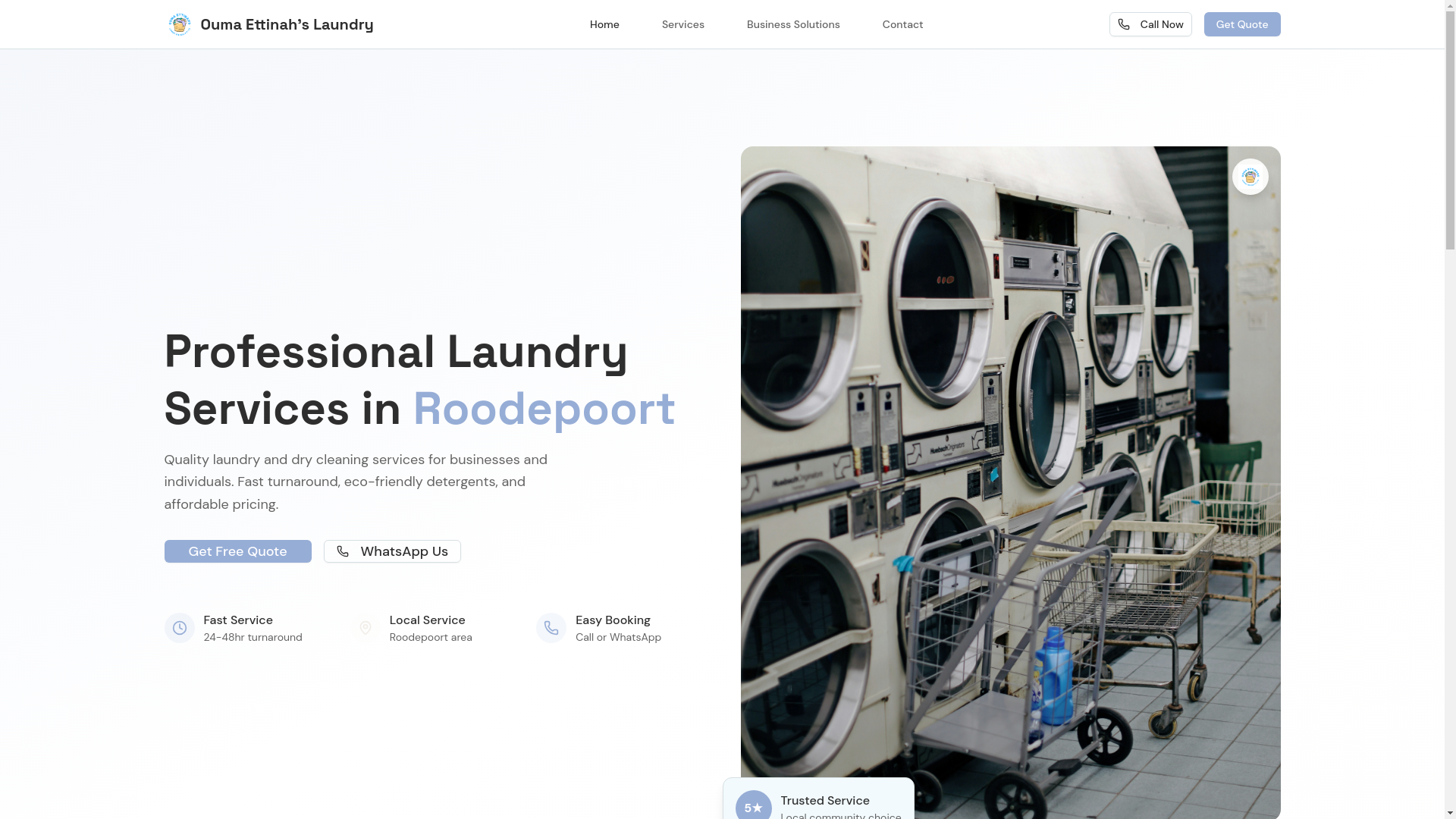 website screenshot of https://oumalaundry.pages.dev/