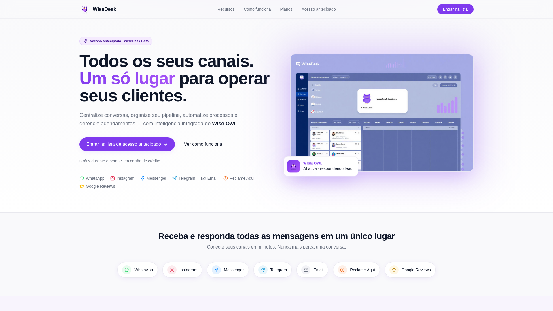 website screenshot of https://thewisedesk.app/