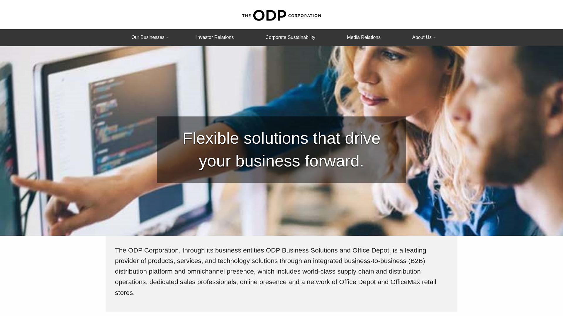 website screenshot of https://theodpcorp.com/