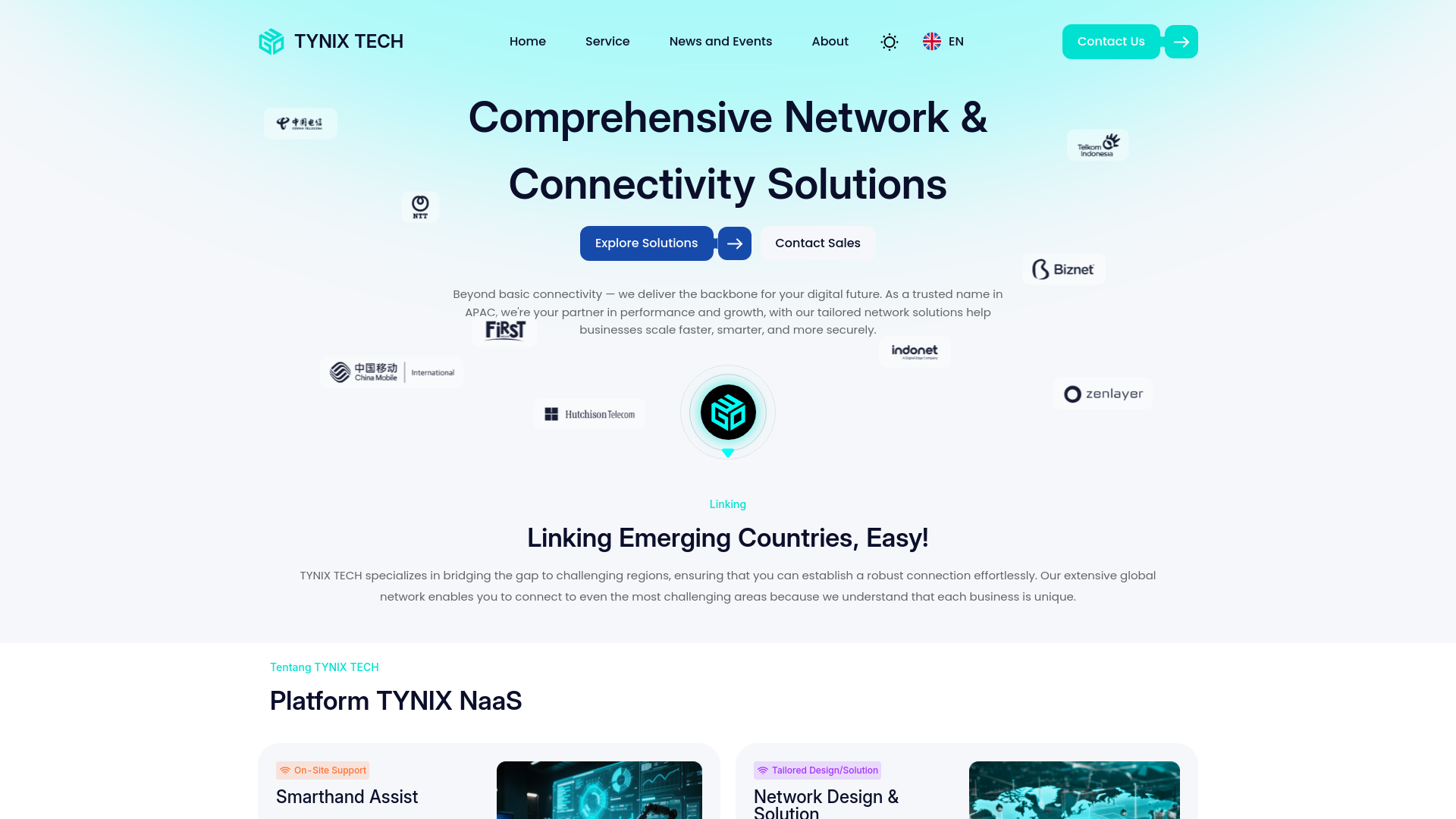website screenshot of https://tynixtech.com/