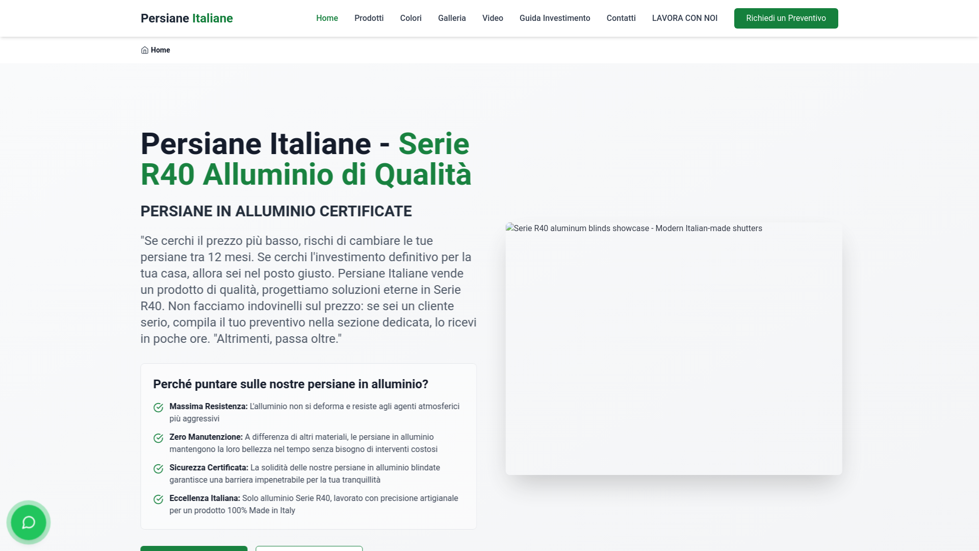 website screenshot of https://persianeinalluminio.shop/
