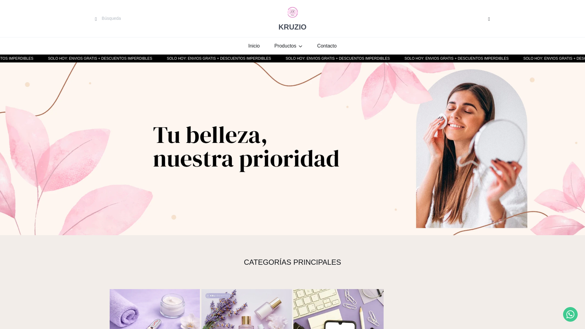 website screenshot of https://kruzio.shop/