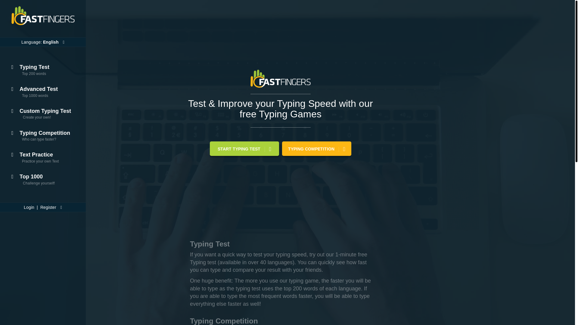 website screenshot of https://10fastfingers.com/