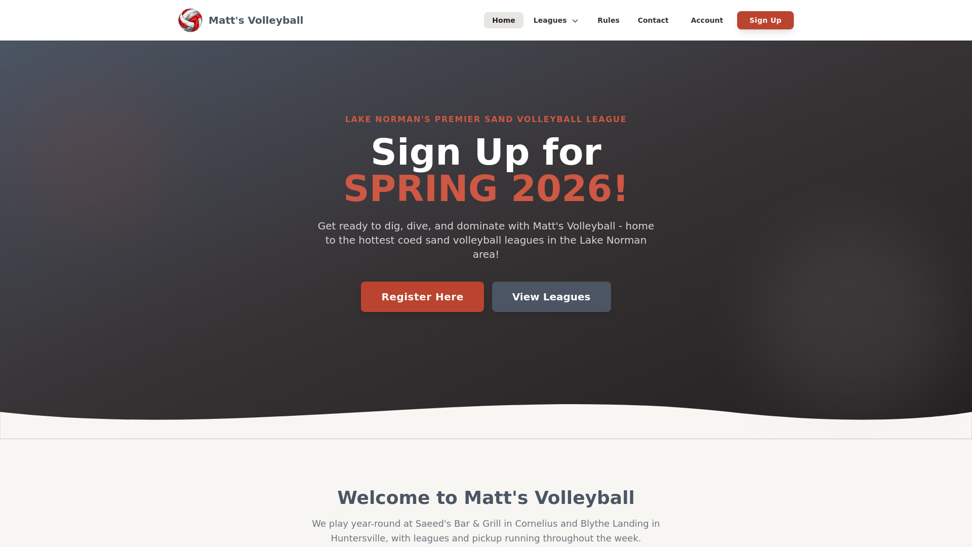 website screenshot of https://mattsvolleyball-com.pages.dev/
