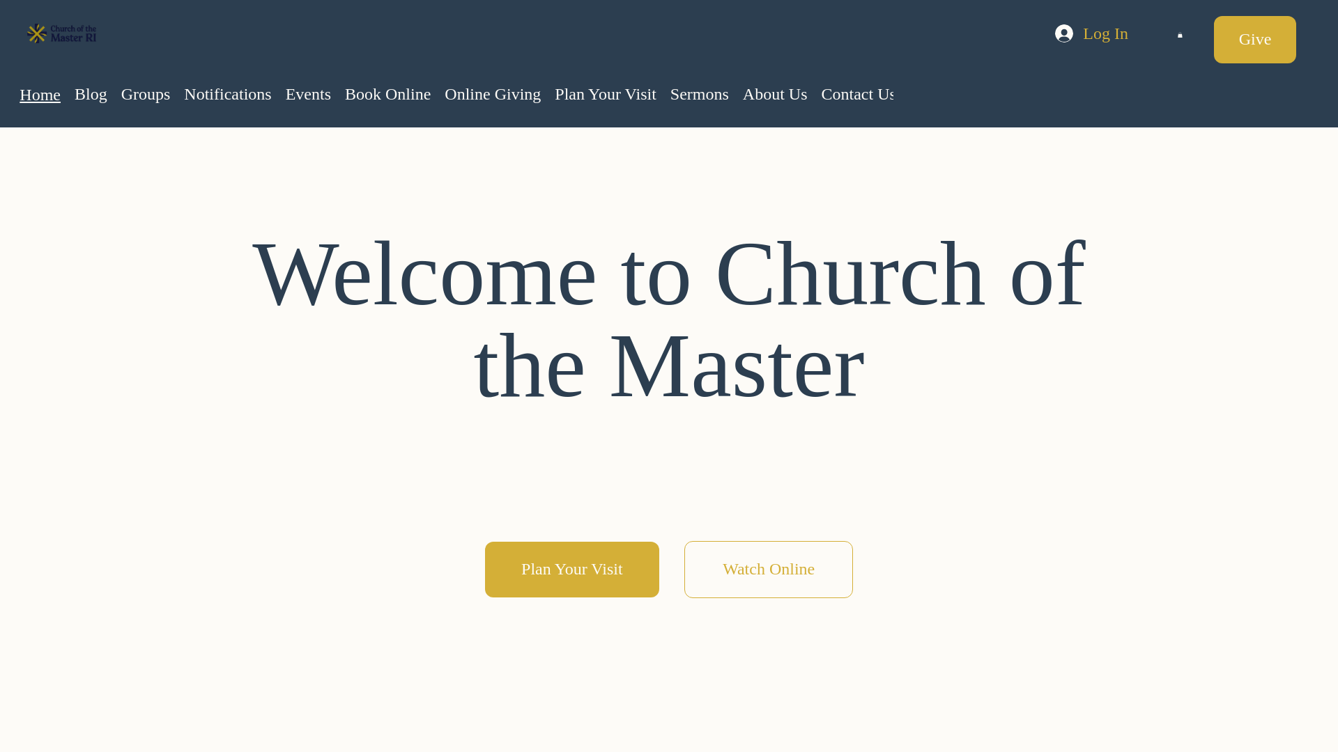 website screenshot of https://churchofthemasterri.org/