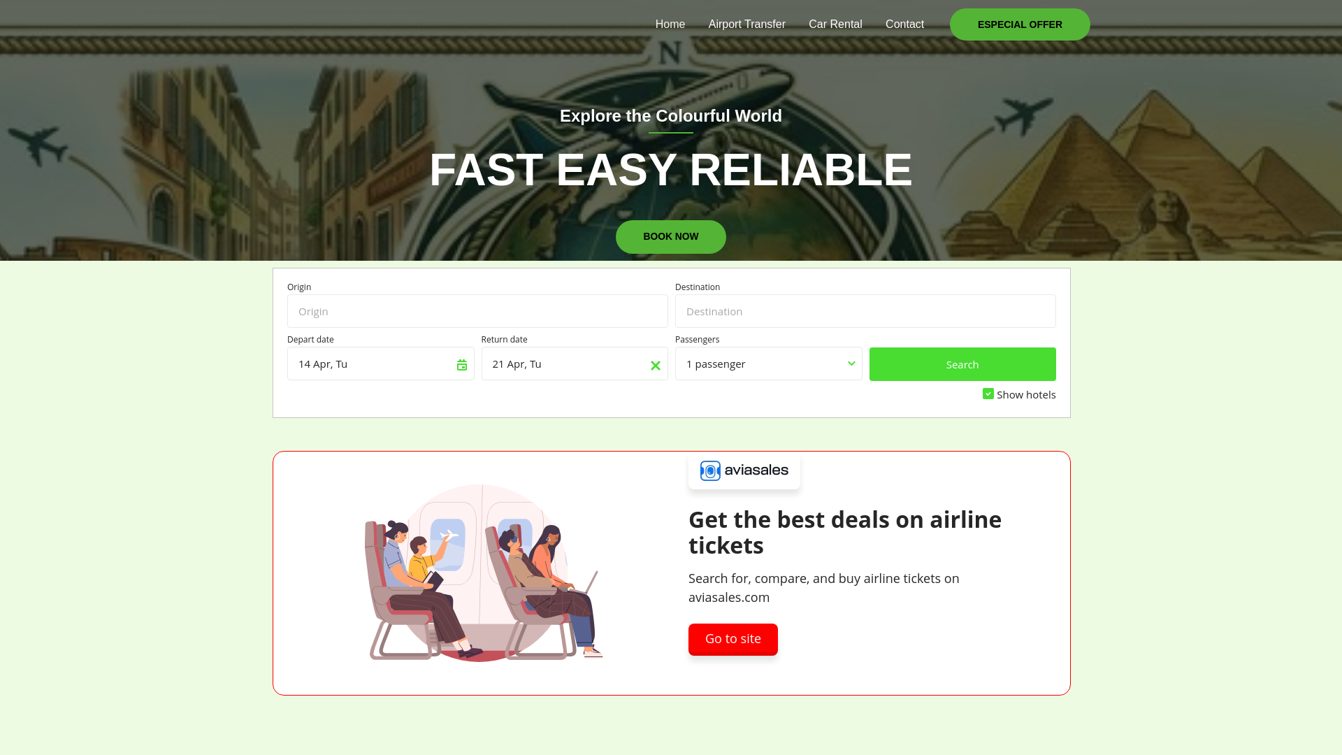 website screenshot of https://jollyjourneytravel.com