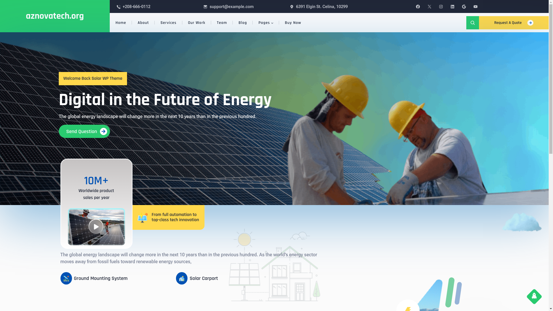 website screenshot of https://aznovatech.org/