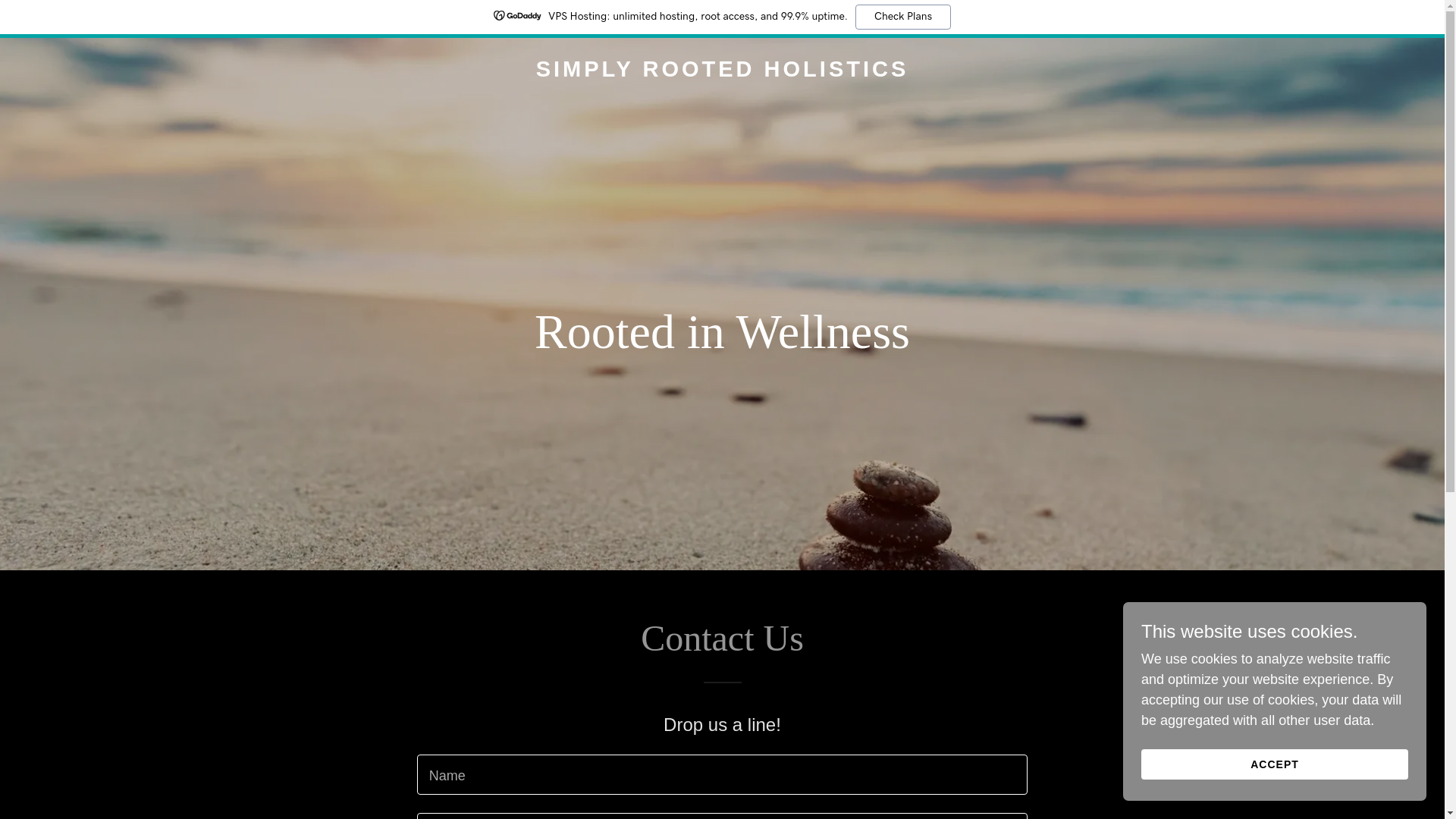website screenshot of https://simplyrootedholistics.com/