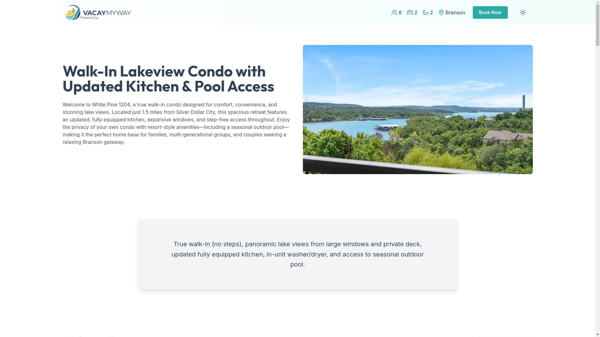 website screenshot of https://blissview.vacations/