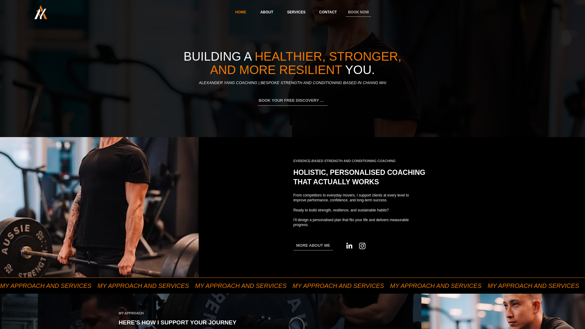 website screenshot of https://alexyangcoaching.com/