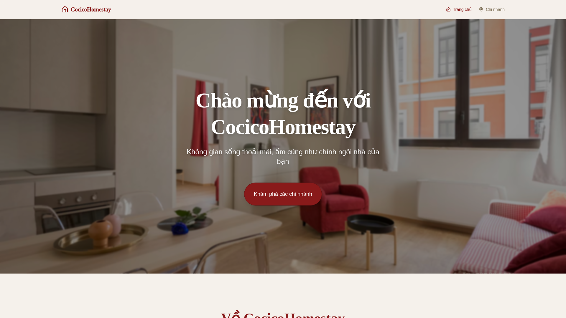 website screenshot of https://cocicohomestay.xyz/