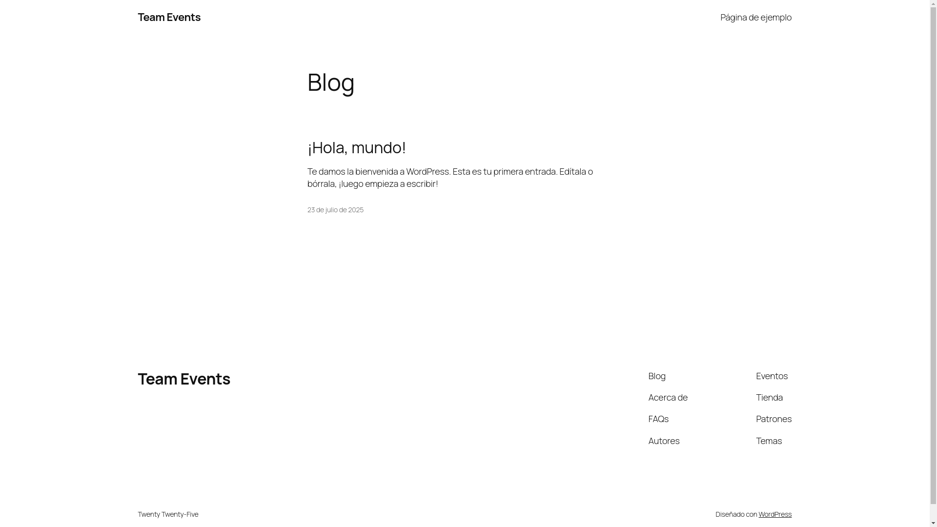 website screenshot of https://teameventsxerta.com/