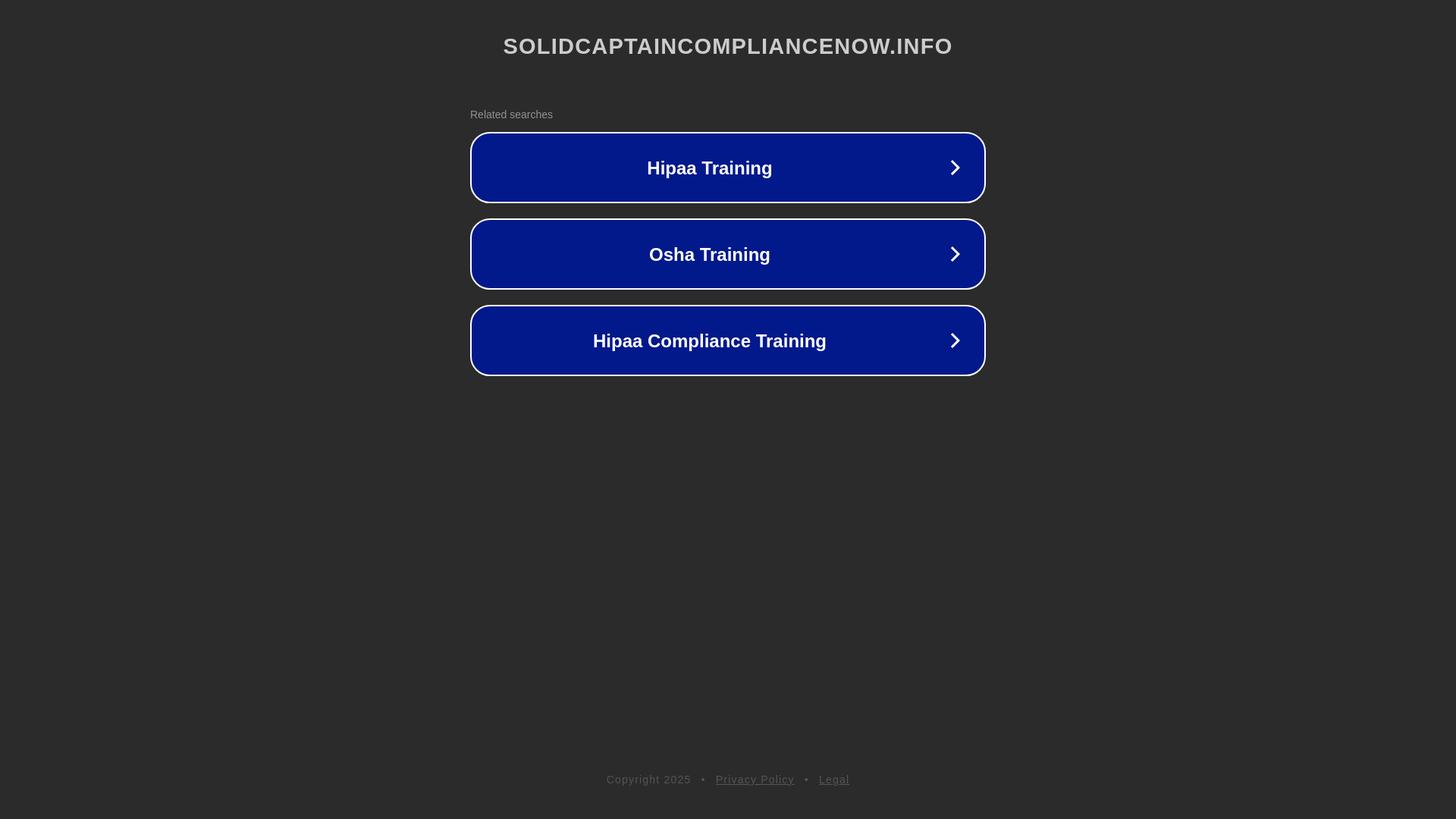 website screenshot of https://solidcaptaincompliancenow.info/