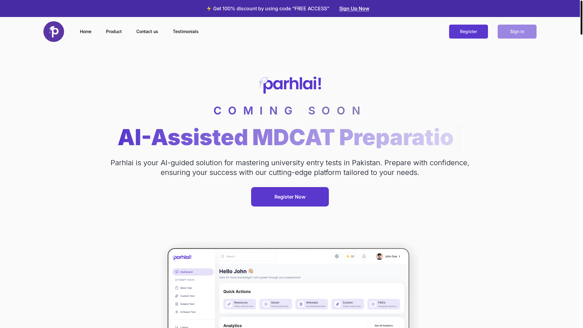 website screenshot of https://parhlai-landing.pages.dev/