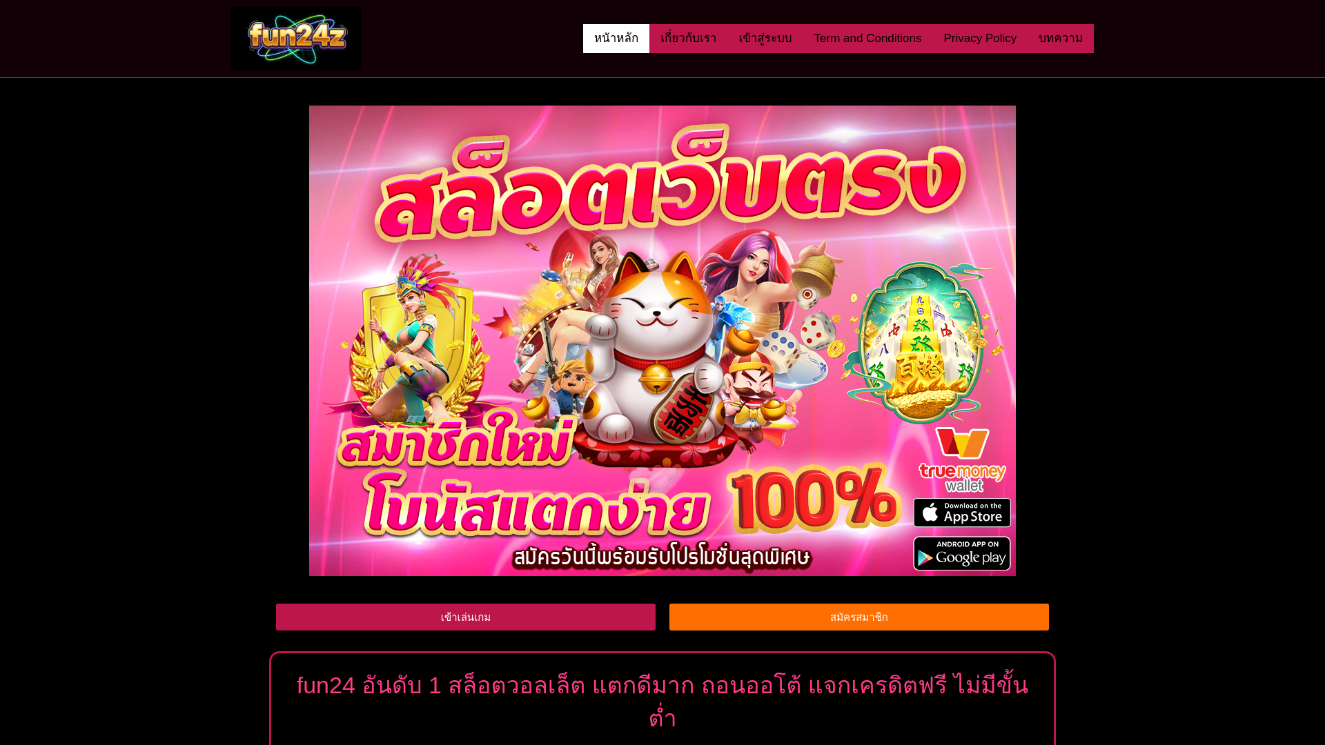 website screenshot of https://fun24z.com