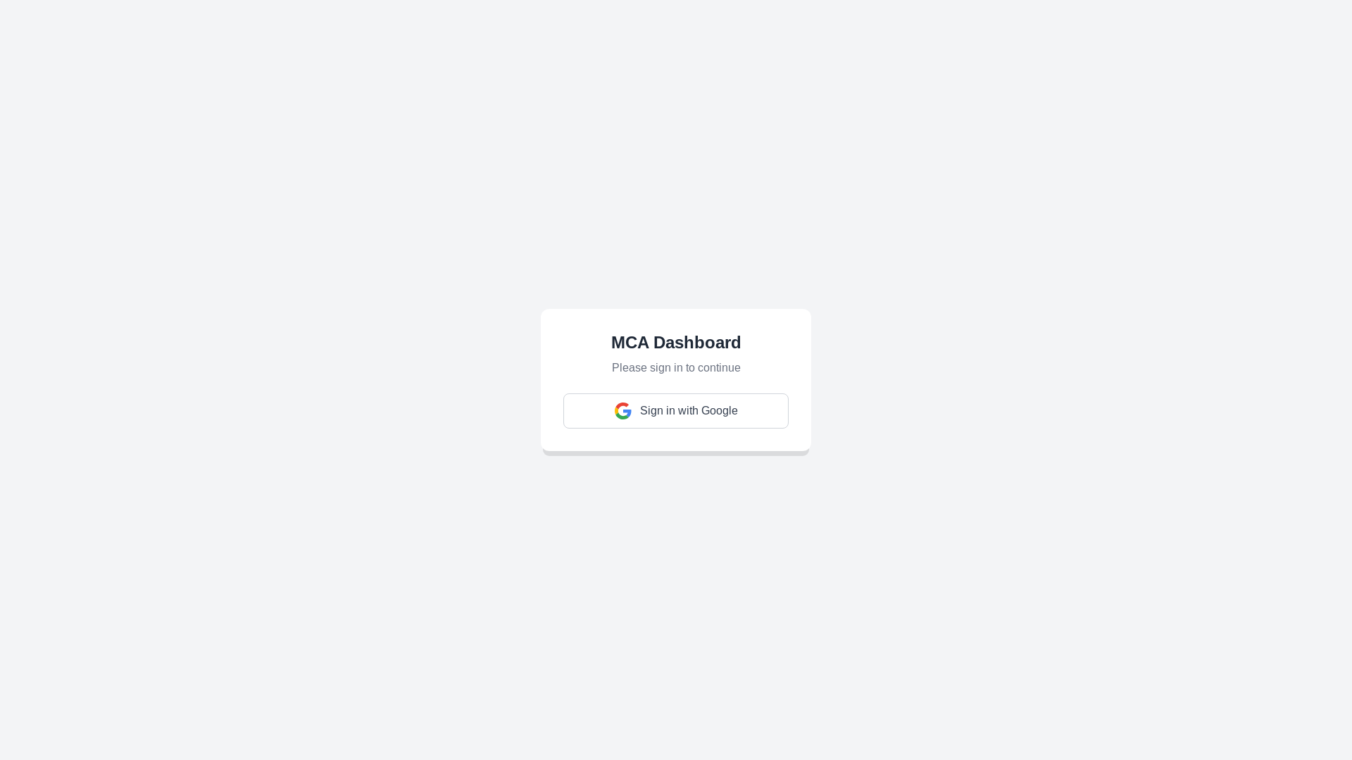 website screenshot of https://mca-dashboard.pages.dev/