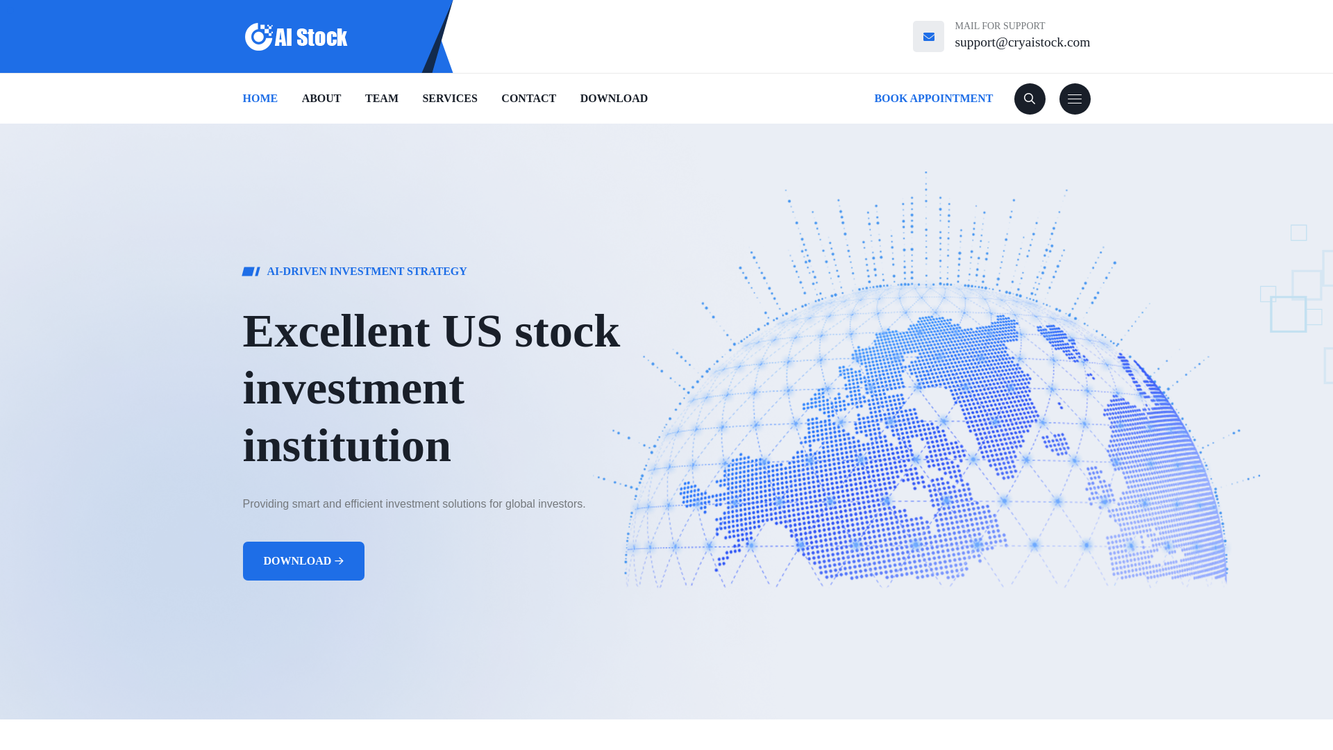 website screenshot of https://aiusastock.com/