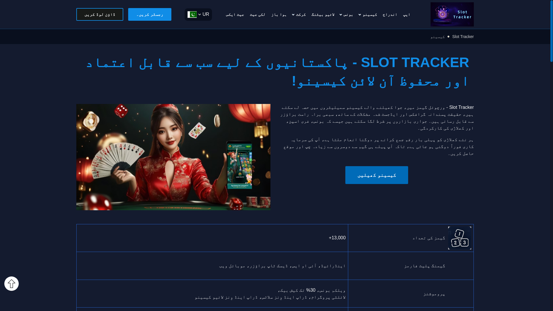 website screenshot of https://pk-slottracker.com/