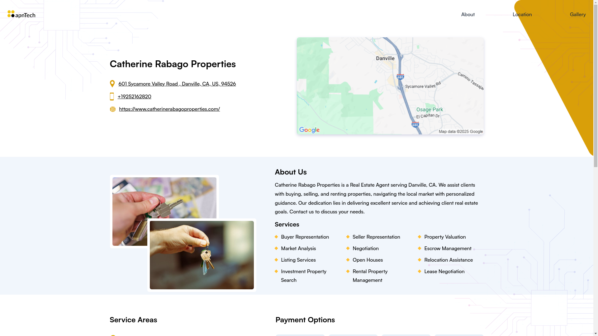 website screenshot of https://catherinerabagoproperties.online/
