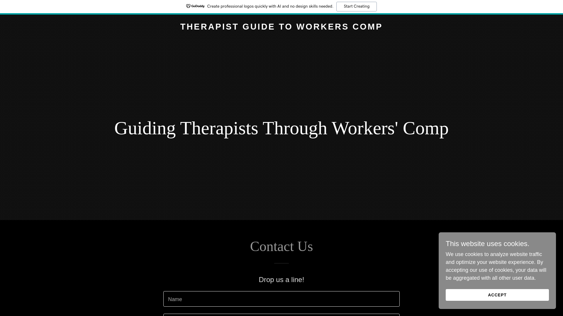 website screenshot of https://therapistguidetoworkerscomp.com/