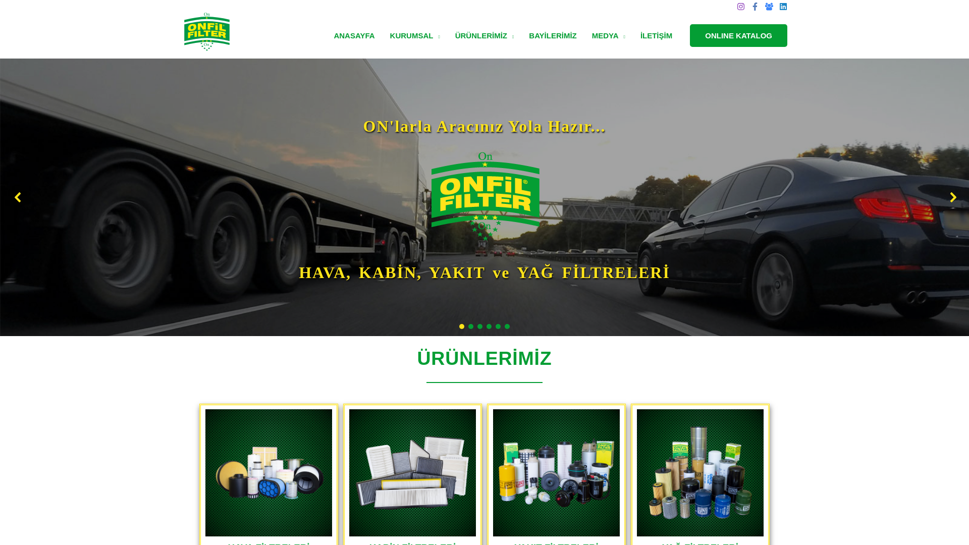 website screenshot of https://onfiltre.com.tr