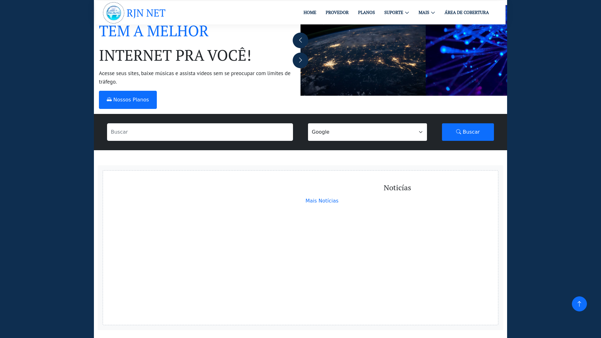 website screenshot of https://rjnnet.com.br