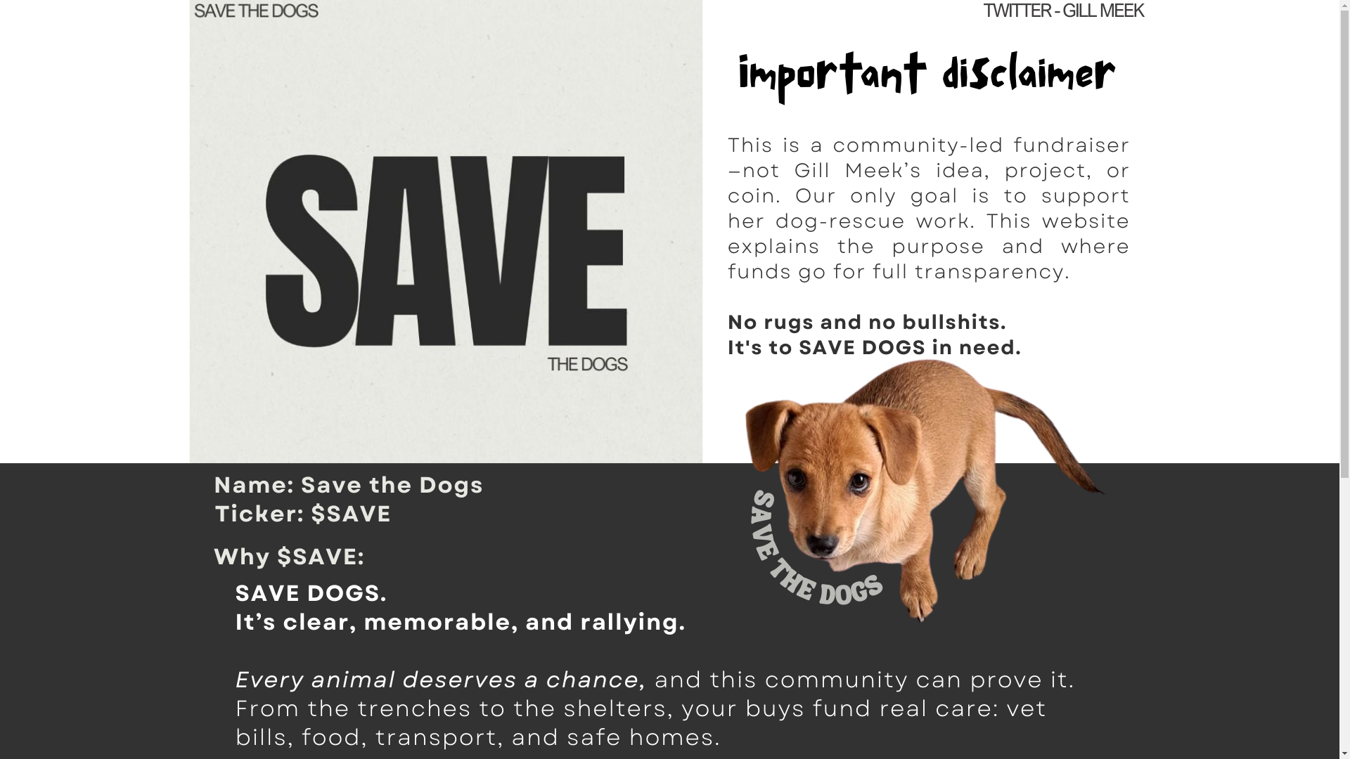 website screenshot of https://savethedogs.life/