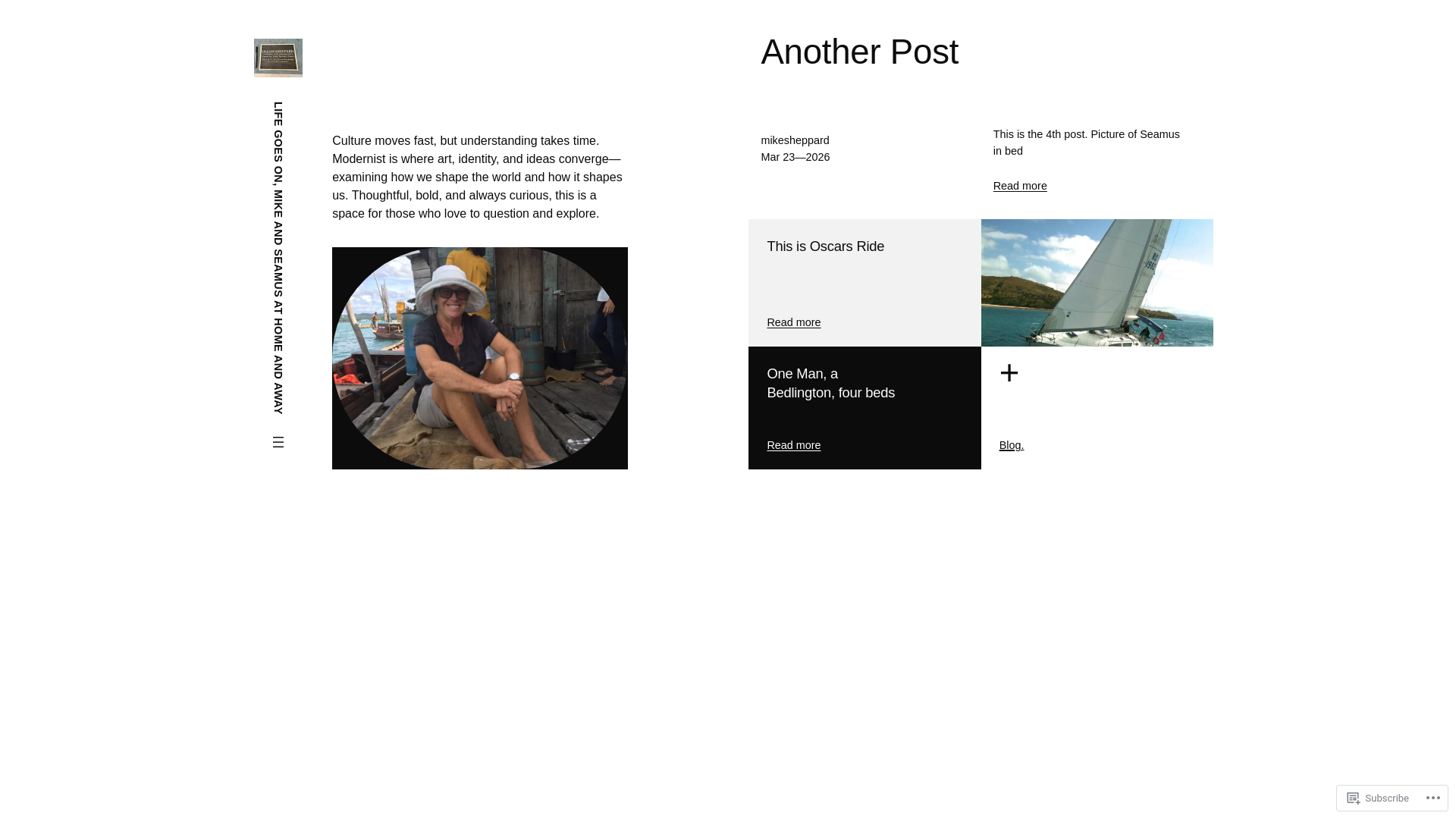 website screenshot of https://mikenseamus.blog/