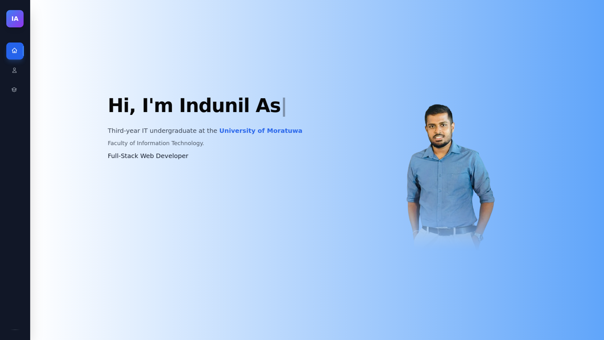 website screenshot of https://indunilasela.me/