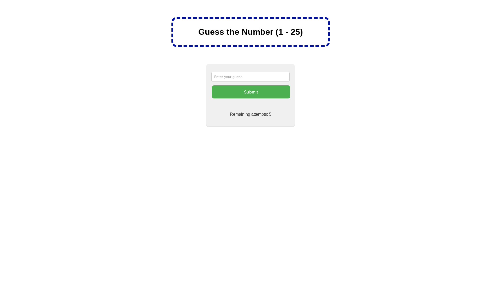 website screenshot of https://react-guess-the-number.pages.dev/