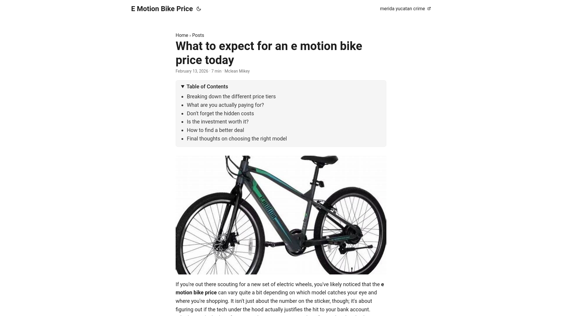 website screenshot of https://e-motion-bike-price.pages.dev/