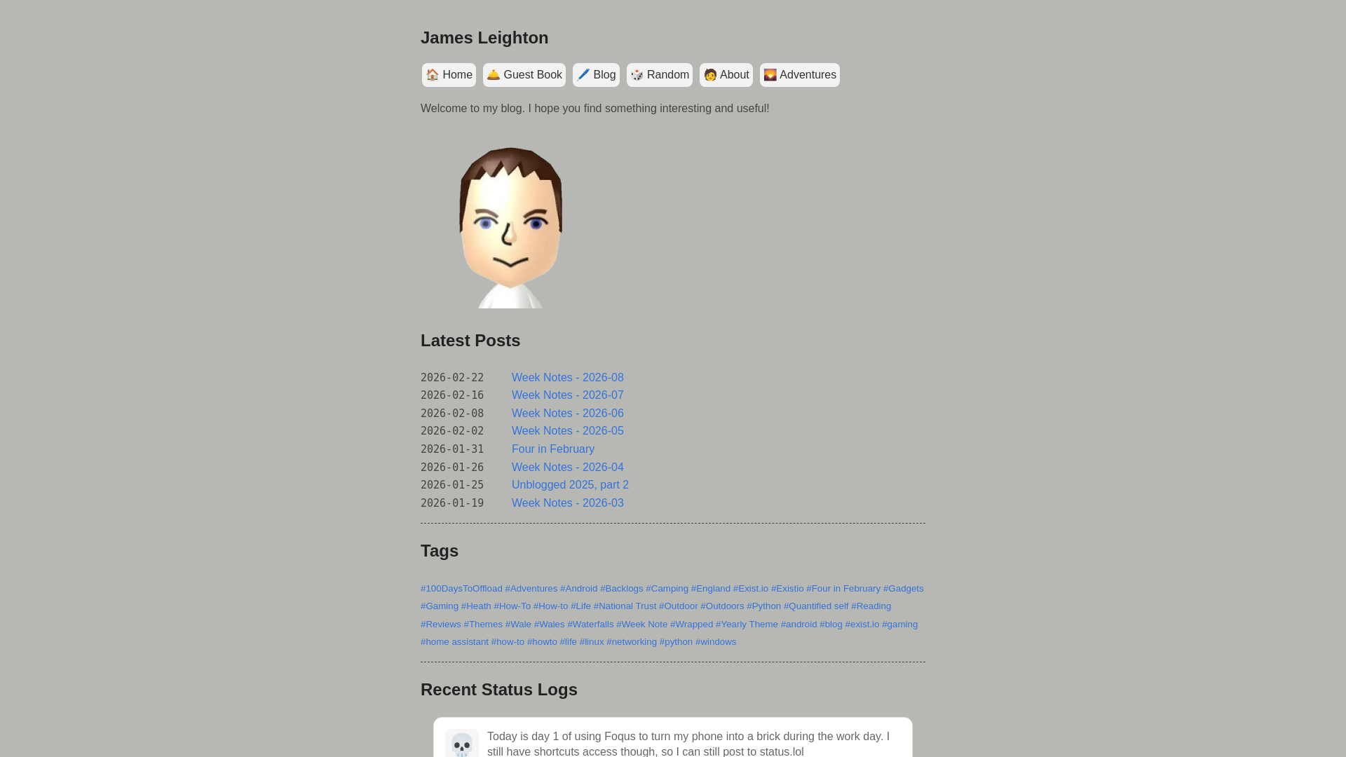 website screenshot of https://www.jamesleighton.com/