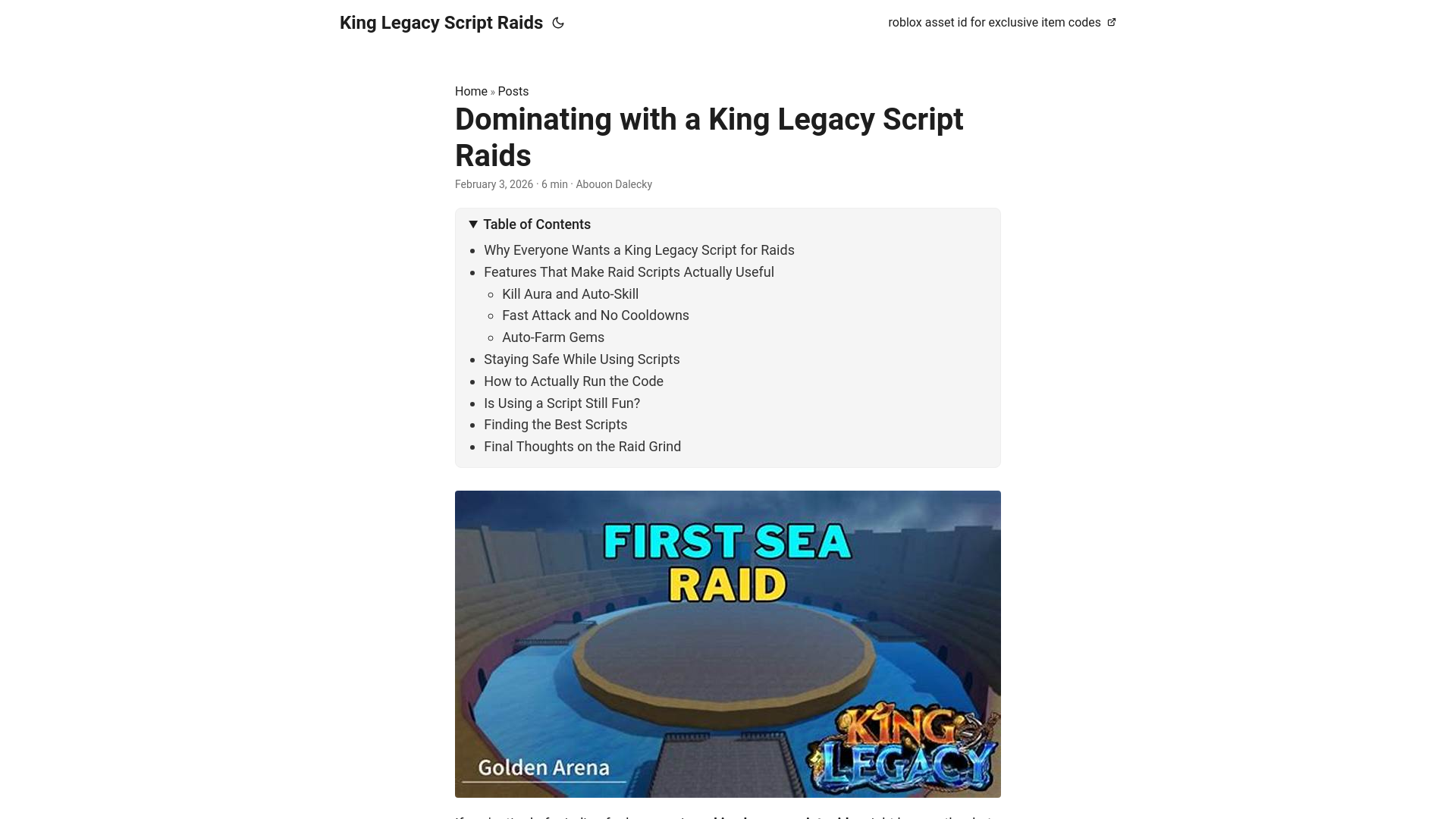 website screenshot of https://king-legacy-script-raids.pages.dev/