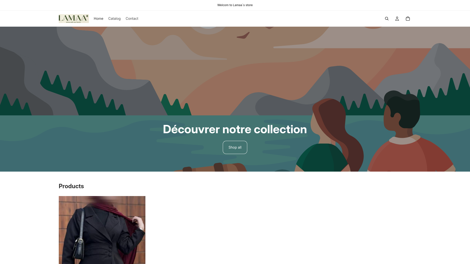 website screenshot of https://lamaastore.shop/