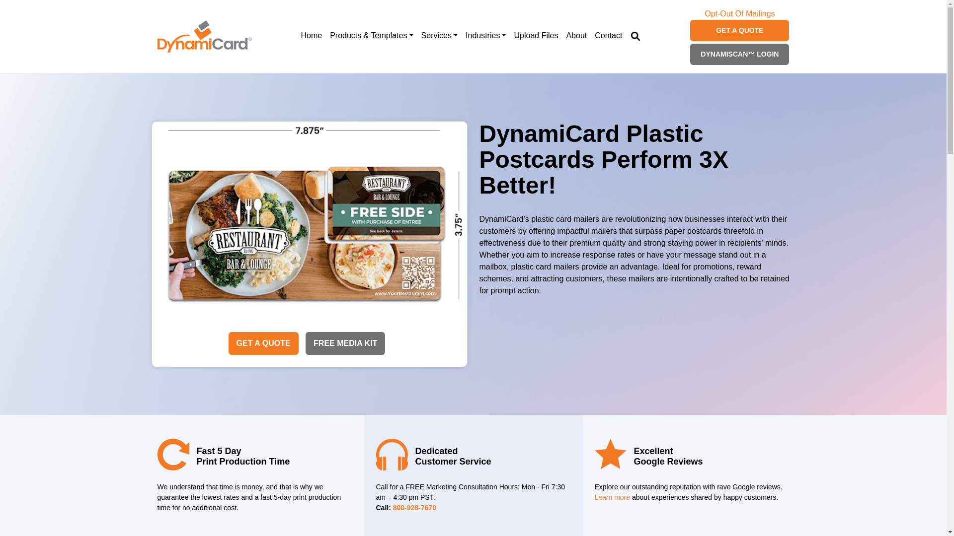 website screenshot of https://dynamicardpostcards.com/