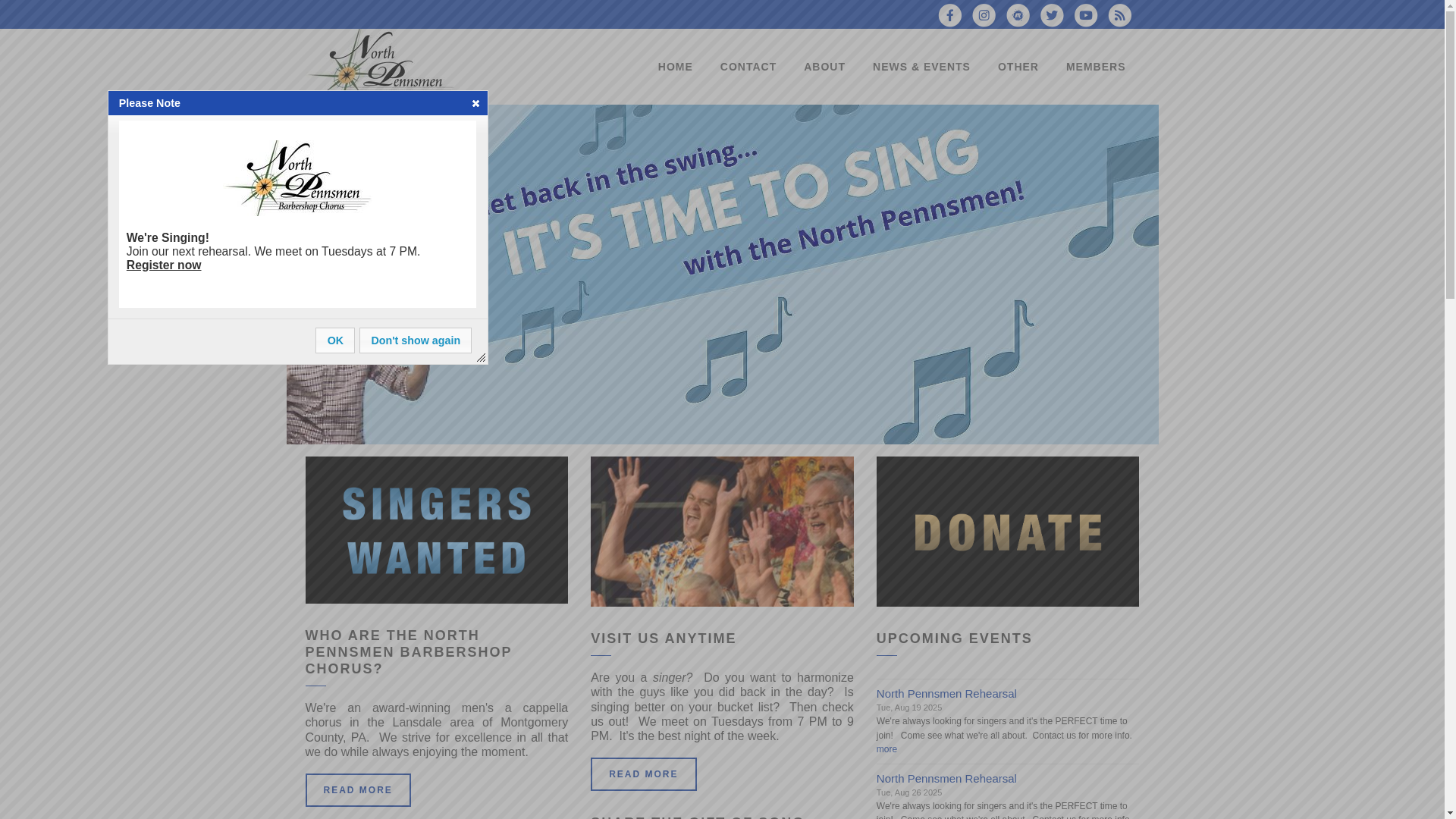 website screenshot of https://northpennharmony.com/