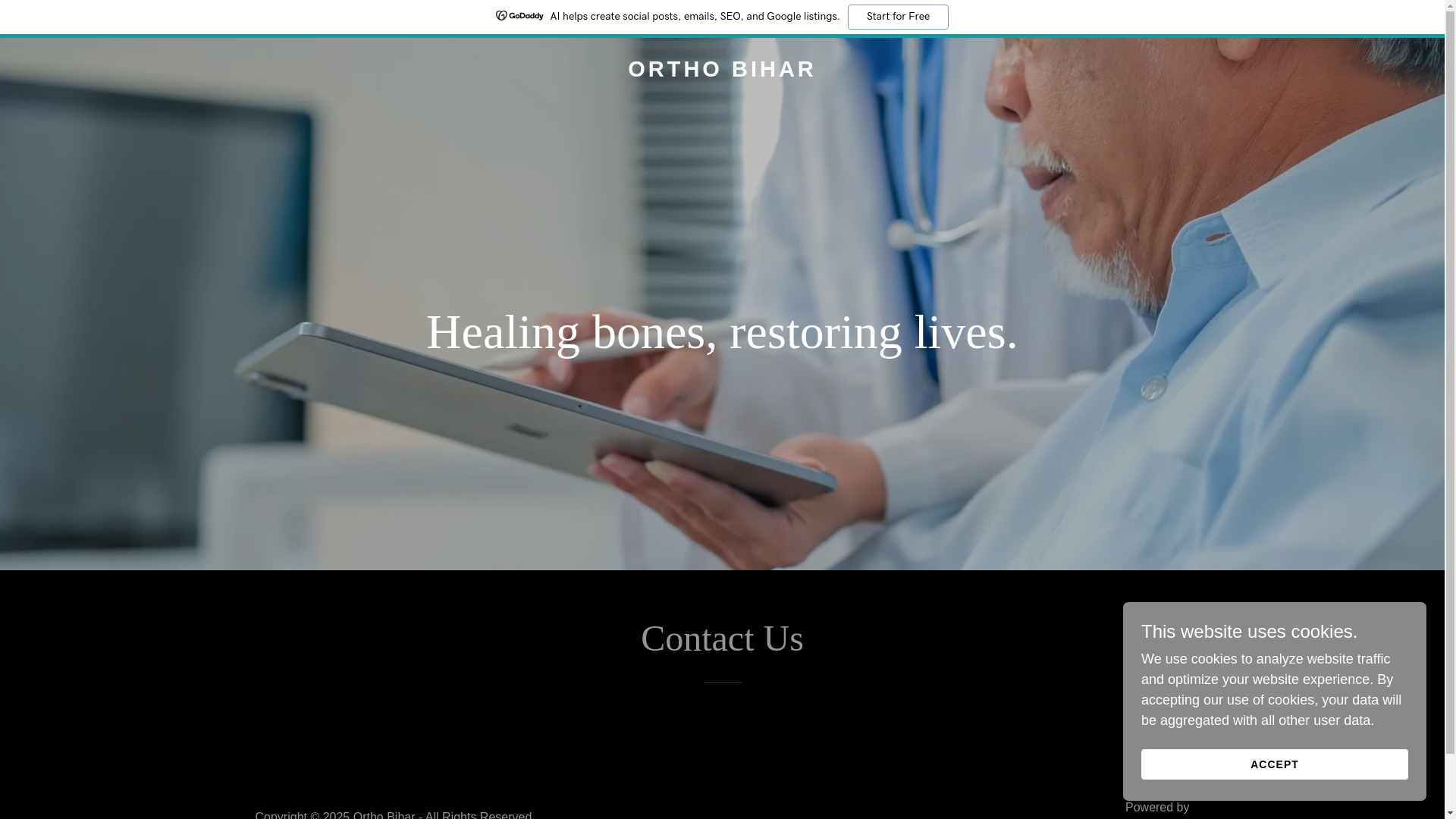 website screenshot of https://orthobihar.com/