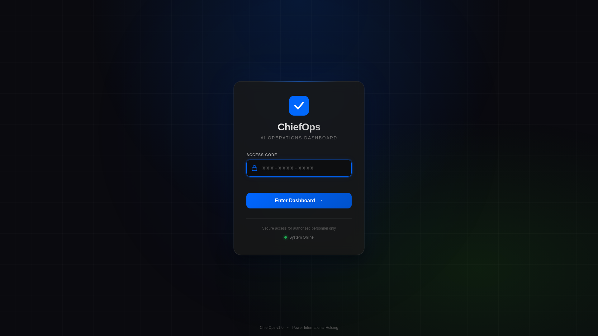 website screenshot of https://chiefops-dashboard.pages.dev/