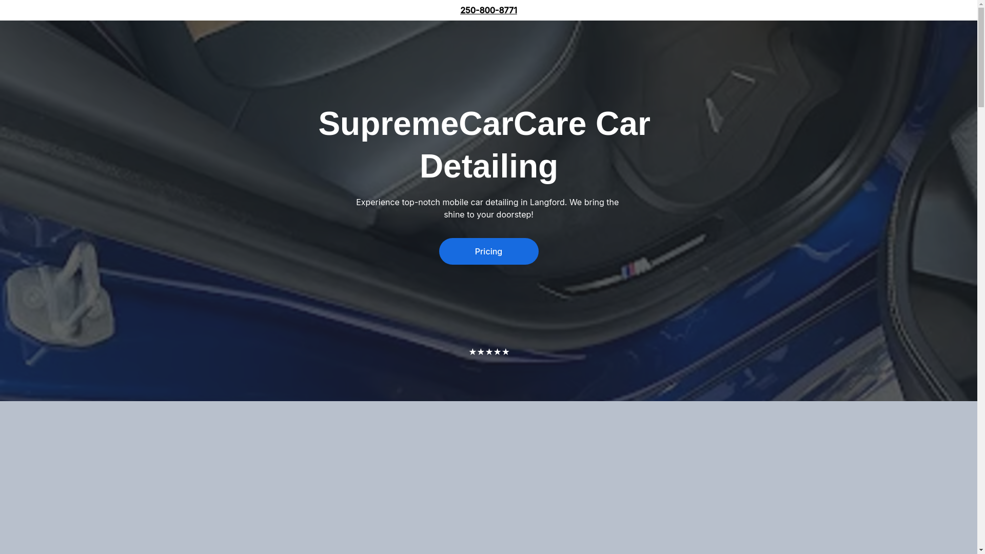 website screenshot of https://supremecarcarecardetailing.site/