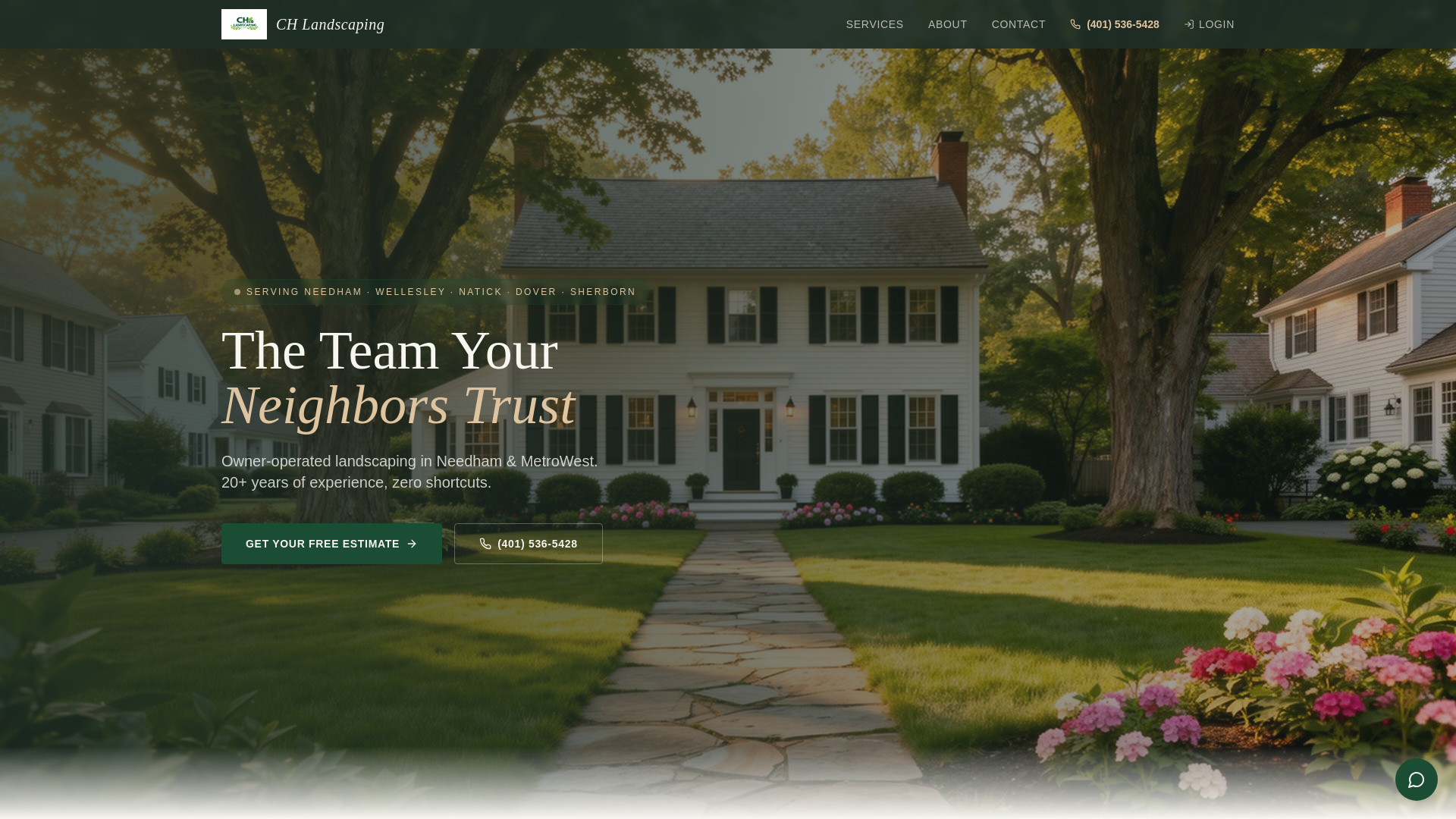 website screenshot of https://chlandscapemanagement.com