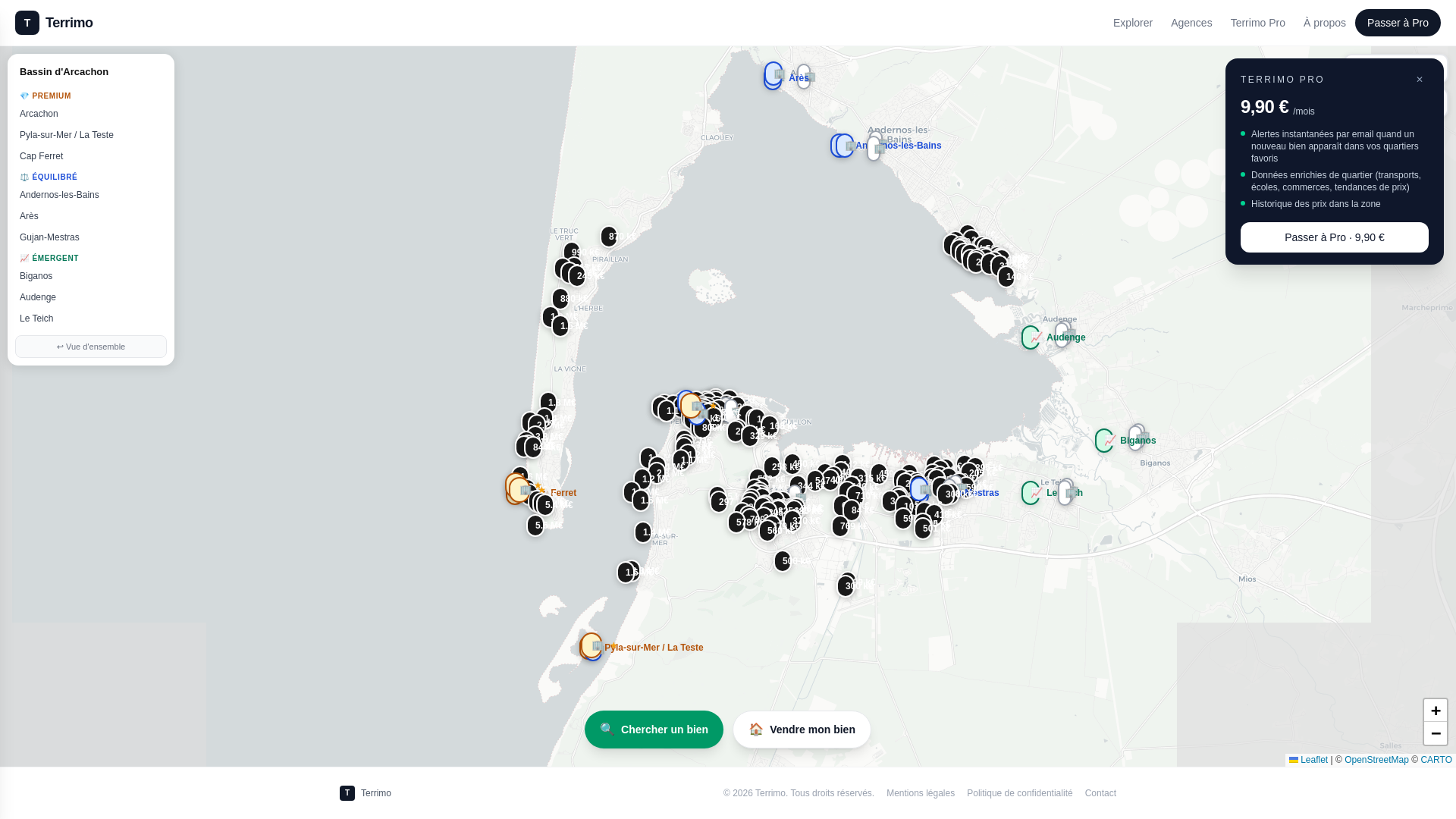 website screenshot of https://terrimo.homes