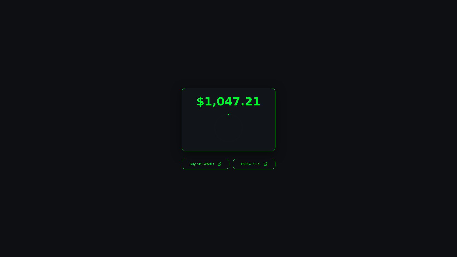 website screenshot of https://rewardtoken.fun/