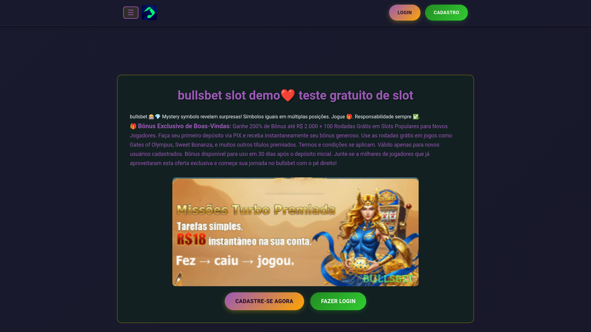 website screenshot of https://bullsbetrio.com